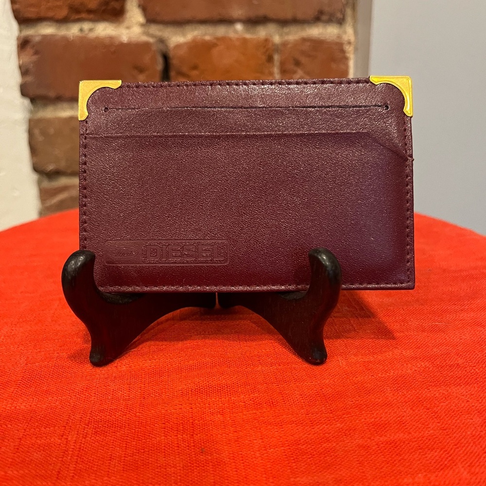 Ford Diesel Truck Credit Card ID Holder/Slim Wallet Men’s Burgundy